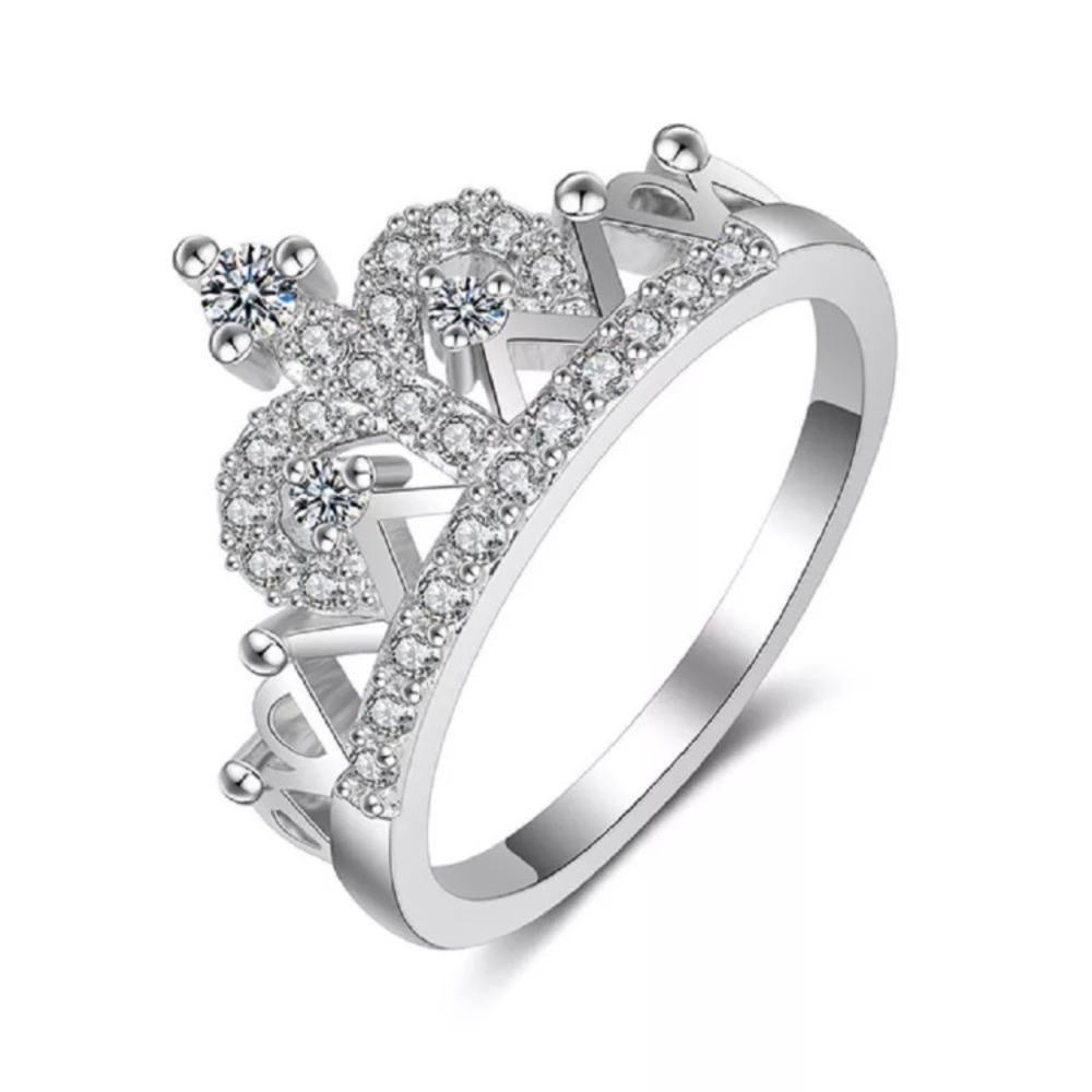 Silver Princess Crown Ring